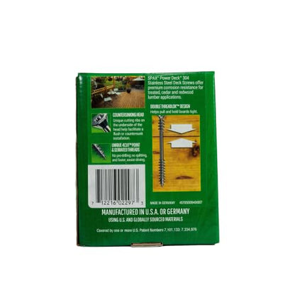 #10 x 2-1/2" SPAX Stainless Steel Wood Screws 5 lbs (415 pcs) Star Drive Rust Corrosion Resistant PowerDeck Heavy Duty Exterior Deck - size: #10 x 2-1/2"
