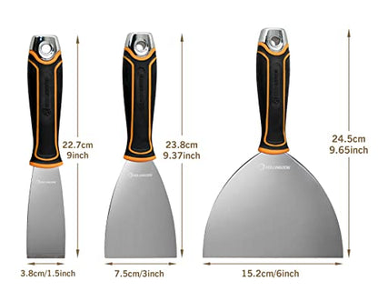 ROLLINGDOG 3PC Putty Knife Set (1.5", 3", 6")