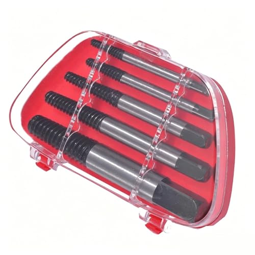 5-Piece Screw Extractor Set, Broken Bolt Remover Kit, Damaged Screw and Pipe Extractor Tools for Home and Workshop