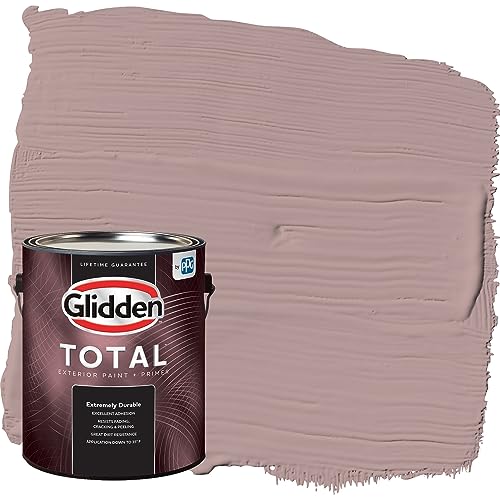Glidden Total Exterior Paint & Primer All-in-One, Tawny Mushroom/Red, Semi-Gloss, 1 Gallon - color: Tawny Mushroom, size: 128 Fl Oz (Pack of 1)