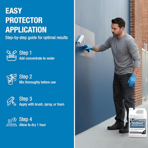 Rain Guard Water Sealers VG-7001 VandlGuard Non-Sacrificial Anti-Graffiti Coatings READY TO USE covers up to 300 sq. on painted and unpainted surfaces. 1 Gallon - color: Semi-Satin Sheen, size: 1 Gallon (300 Sq. Ft.)
