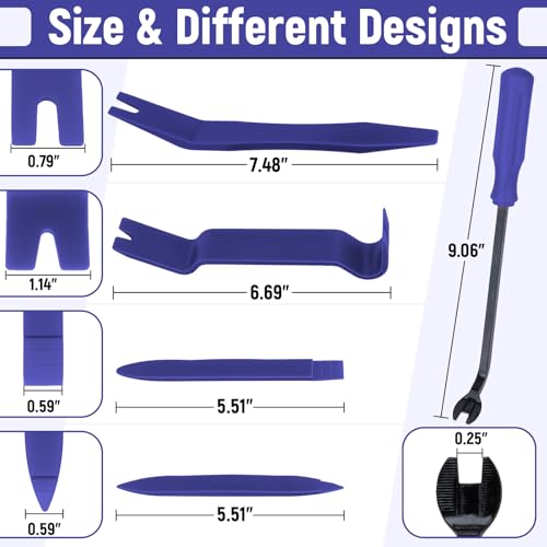 BFXM 5PCS Auto Trim Removal Tool kit,Clip Pry Tools Kit No Scratch Plastic - color: Blue