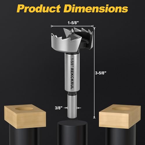 1-5/8 Inch Forstner Bit, 1-5/8" Forstner Drill Bit for Woodworking - size: 1-5/8 | Precision Imperial Sizing