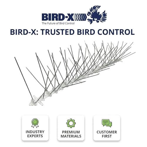 Bird-X Stainless Bird Spikes 8-Inch Extra-Wide, 2 Ft Strips, 100 Feet - size: 4.1 Oz