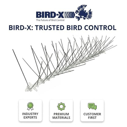 Bird-X Stainless Bird Spikes 8-Inch Extra-Wide, 2 Ft Strips, 100 Feet - size: 4.1 Oz