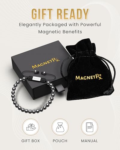 MagnetRX® Hematite Beaded Magnetic Bracelets (Classic 6mm) - color: Classic 6mm Bead
