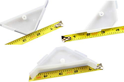 Berta 12-Pack, 90 Degree Cabinet Triangle Bracket, Plastic White Corner Support Braces - size: 12