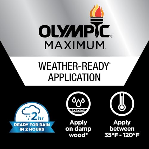 Olympic Maximum 1 gal Redwood Semi-Transparent Wood Stain & Sealer in One - color: Redwood, size: 1 Gallon, style: Semi-Transparent