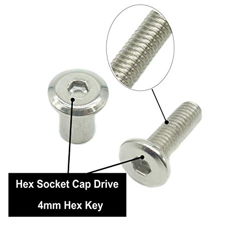 50-Pack Rivet Hex Socket Head Cap Countersunk Bolt and Barrel Nut, M6x20mm/ M6x30mm/ M6x40mm/ M6x50mm/ M6x60mm Bolt - size: M6x20mm/30mm/40mm/50mm/60mm 100pcs