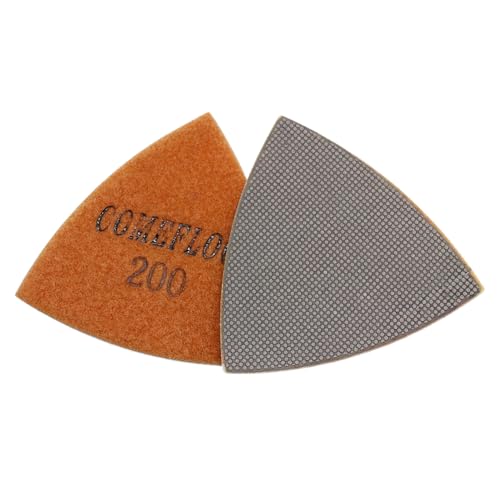 Triangular Diamond Polishing Pads for Corner Edge, Electroplated Sanding Pads for Oscillating Multi-Tools, 3’’(80mm), Grit 200, 4PCS - style: 200#