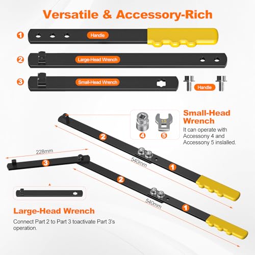 11-Piece Serpentine Belt Tool Kit with Sockets and Wrenches