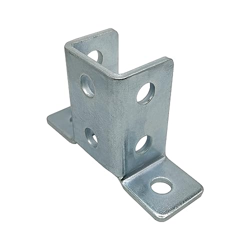 10 Pack - 8 Hole, Wing Shaped 90 Degree Connector Bracket for All 1-5/8" Strut Channel, 3 Way Cross Section - Heavy Duty, Electro-Galvanized (10)