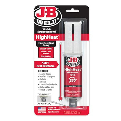 J-B Weld High Heat Epoxy Syringe, Dark Grey - size: 25ml 1 Pack