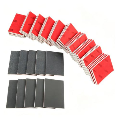 50Pcs Sanding Sponges Wet & Dry Sponge Sanding Blocks 180-3000 Grit 3x4 in
