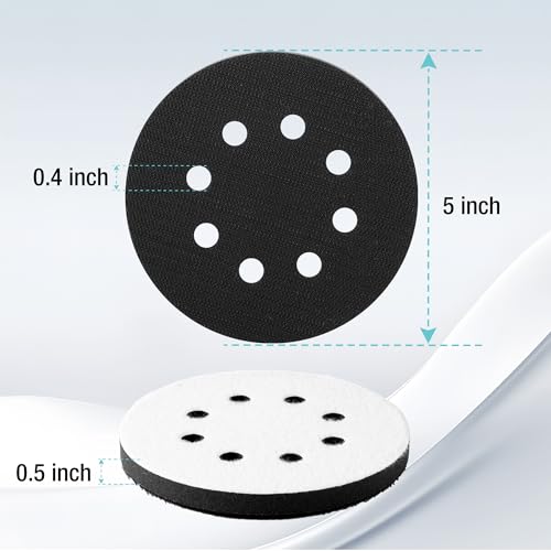 WORKPRO 5 Inch Orbital Sander Pads 4 Foam 8 Discs 80-320 Grit - style: 4 Pads + 8 Sandpapers