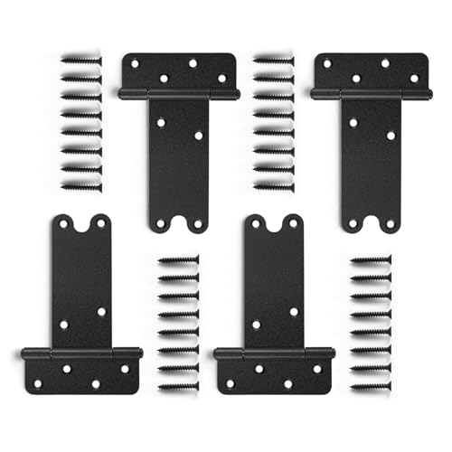 6“ Gate Hinges,280 Lbs Capacity, Matte Black,4 Pack Heavy Duty Hinge - size: 6“-4 pcs-U-Matte Black