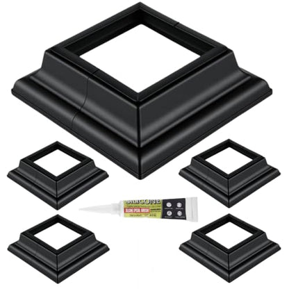 4x4 Post Skirt Aluminum Split Deck Post Base Cover Black - color: 3.5×3.5 Black English Style
