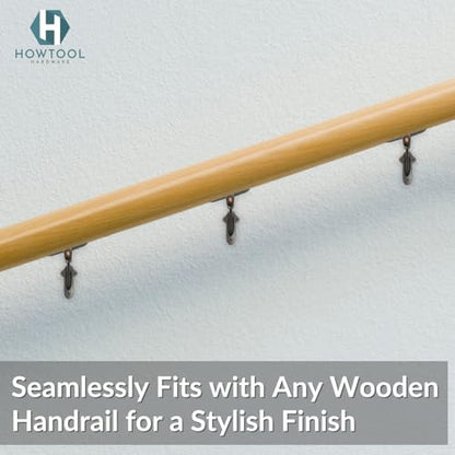 Stair Handrail Brackets Wooden Railing Support Antique Bronze, 3 Pack | HOWTOOL - color: Antique Bronze
