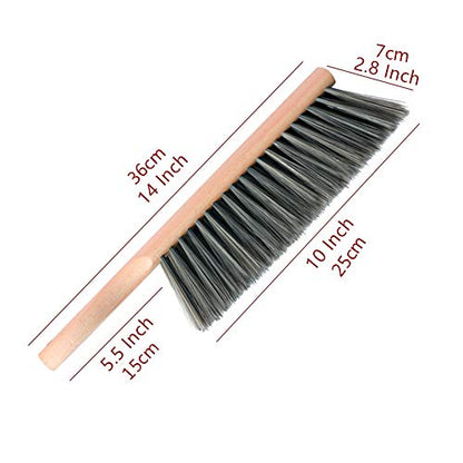 Soft Bristle Hand Brush Wood Handle for Bench Counter Shop 14" Gray - color: Gray
