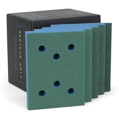 Serious Grit - 3x4 10mm Foam Sanding Pads Assortment - 10 Pack Box - size: Mixed Grit, style: 10mm Foam