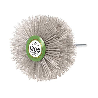 uxcell Nylon Wheel Brush 120 Grits Abrasive Grinding Head with 6mm Threaded Shank - style: 120 Grit