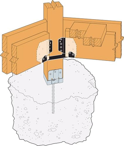 Simpson Strong-Tie ABA66Z ABA ZMAX Galvanized Adjustable Standoff Post Base for 6x6 - size: 1 Each