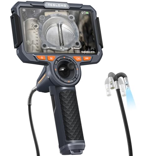 Teslong TF600 4-Way Articulating Borescope with 6.5mm Dual Lens Endoscope