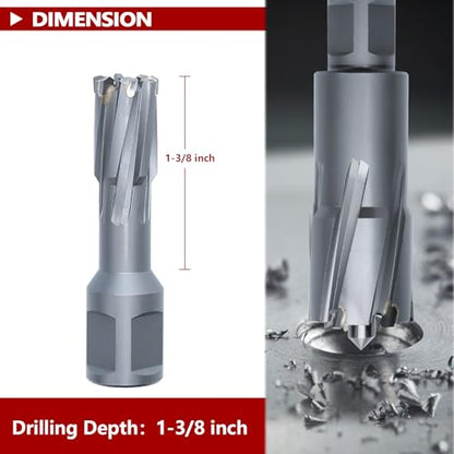 1/2" x 1-3/8" Annular Cutter with Weldon Shank - size: 1/2" diameter, style: 1-3/8" depth