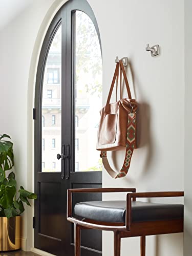 Amerock Stature Single Prong Brushed Nickel Wall-Mounted Hook - color: Brushed Nickel, size: Robe Hook