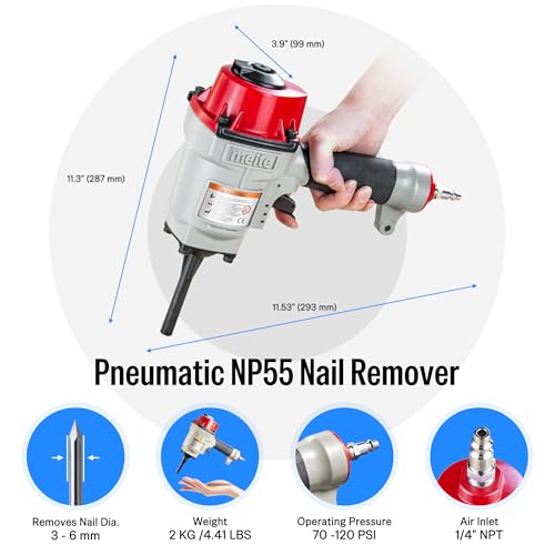 meite NP55 Pneumatic Nail Remover, 9-16 Gauge Denailer for Pallet Recycling - size: for 2-3/4"~3-1/2"(71-90mm) Nail Length