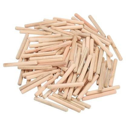 uxcell 100Pcs 5/16" x 2-3/4" Wooden Dowel Pins, Wood Dowels Rods, Furniture Woodworking Grooved Fluted Pin, Wooden Dowels Fluted for Craft, DIY Projects - size: 5/16" x 2-3/4"