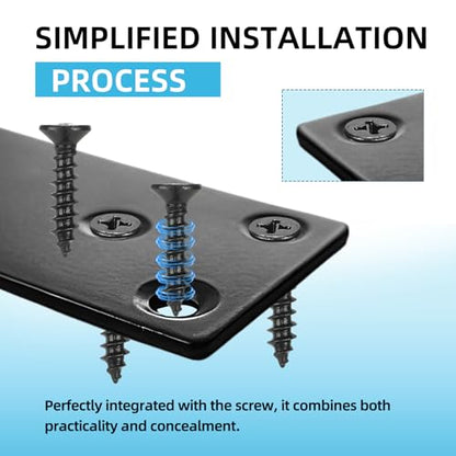 8Pcs Black Mending Plate - 3.15"x1.57" & 2.36"x1.5" Two Size, Stainless Steel Flat Metal Brackets Straight Metal Plate Wood Connector Brackets Fixing Brace Joining Plates for Furniture - size: 3.15"x1.57" & 2.36"x1.5"
