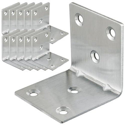 20PCS L Brackets Corner Bracket 2"x2"x2", Heavy Duty Corner Brace for Wood, Right Angle Brackets, 50MM 2Inch Wide 90 Degree Bracket for Wooden Frame Furniture Shelves Chairs - size: 2"x2"(Silver)