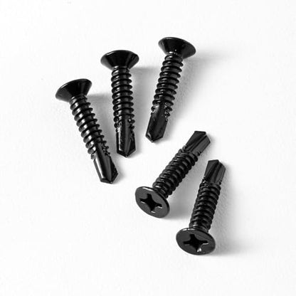 #10 x 1-1/4" (100 Pack) Flat Head Sheet Metal Screws Phillips Drive Fast Self-Tapping Screw Wood Screws, High-Strength 410 Stainless Steel, Black Oxide - size: #10 x 1-1/4''