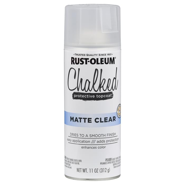 Rust-Oleum Chalked All-in-One Ultra Matte Matte Clear Spray Paint - color: Matte Clear Topcoat, size: 12 Ounce (Pack of 6)