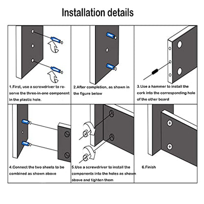 30 Sets 3-in-1 Furniture Connecting Kit with 35mm Dowel, 14.5mm OD Cam Lock Nuts and 11mm OD Pre-Inserted Nut for Cabinet Drawer Dresser and Wardrobe Furniture Panel Connecting (30, 40MM)