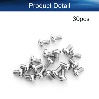 30Pcs M4-0.7 x 8mm Pan Head Phillips Machine Screws - size: M4 x 8mm