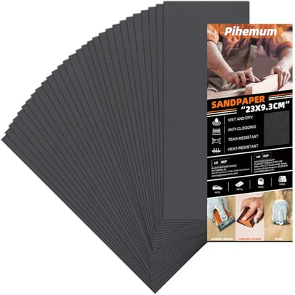 30 PCS Wet Dry Sandpaper 1000 Grit Sheets for Polishing & Finishing - color: 1000G, size: 9x3.6 Inch