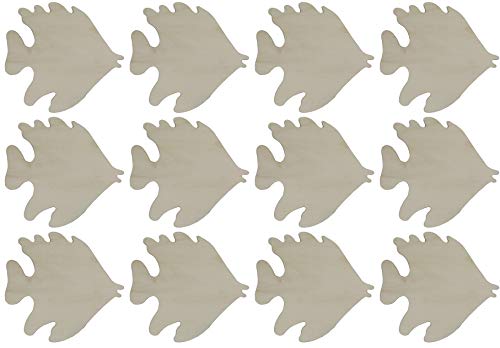 Creative Hobbies® 3.5 Inch Unfinished Wooden Shapes - Ready to Paint or Decorate Fish Shape | 12 Pack - size: 3.5 Inch - Fish