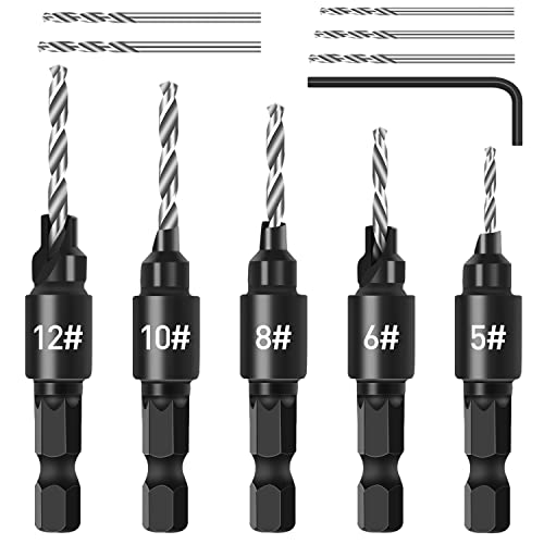 shengbenhao Countersink Drill Bit Set 11PCS Counter Sink Drill Bits Wood