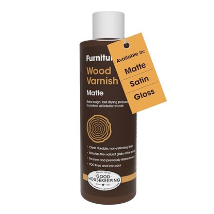 Furniture Clinic Wood Varnish, Polyurethane Waterproof Coating, Matte - color: Matte, size: 8.5 fl oz
