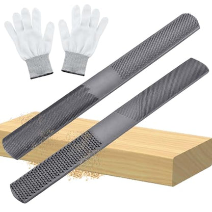 SPEEDWOX 4 Way Wood Rasp File Set Hand File and Round Rasp Half Round Flat & Needle Files Metal & Wood Files Set for Sharping Woods and Metal Tools Woods Rasps for Woodworking