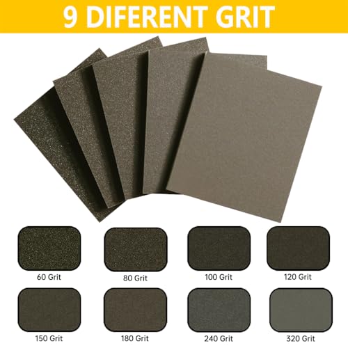 16PCS 240 Grits Sanding Sponge Fine Coarse Sanding Block, Washable and Reusable Wet Dry Sandpaper Sponge， Sander Sponges for Wood Drywall Metal Wood - color: Brown, size: 240 Grits-16PCS
