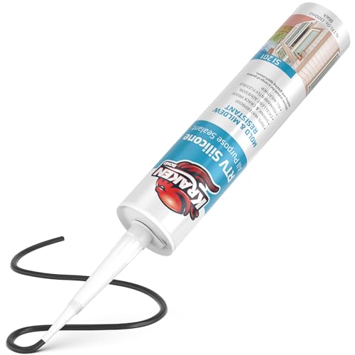 Kraken Bond RTV Silicone Sealant Black (2 x 10.1 fl.oz.)%100 Waterproof Silicone Caulk Kitchen and Bathroom, All Purpose, Window Caulking Sealant Outdoor, RV, 2 Pack - size: 2 Pack