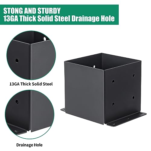 4 Set 6"x 6" Post Base (Inner Size 5.6"x 5.6" - size: 4 Pcs, style: 5.6"x 5.6"