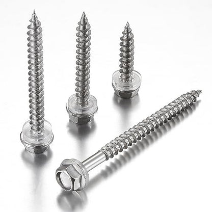 WenSilon (300Pcs)#10x3/4 Self-Tapping Screws for Wood 410 Stainless Steel Hexagon Head Quick Tapping - color: #10x3/4"