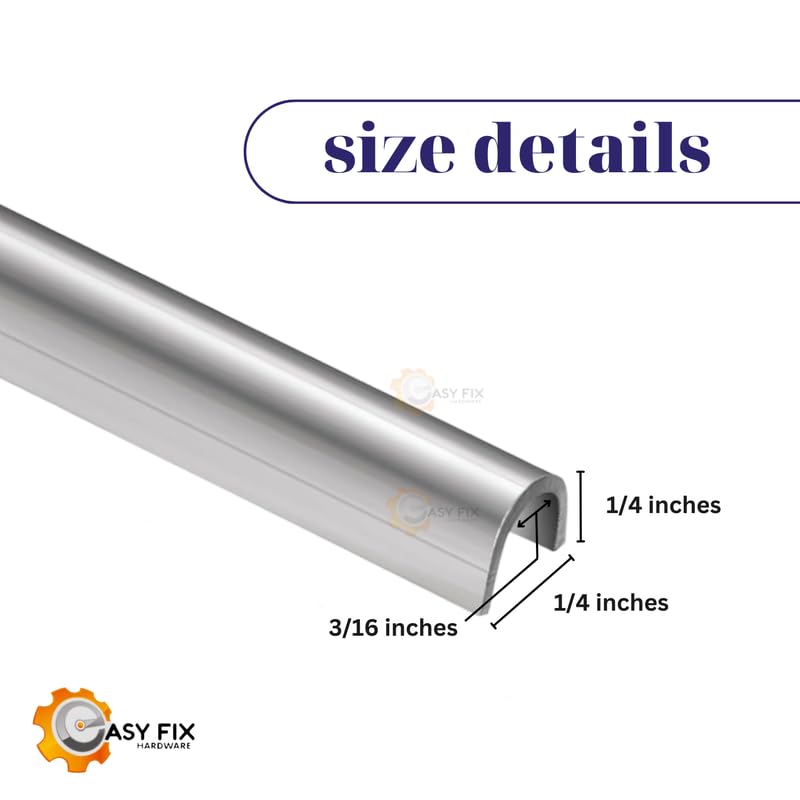 Hardware Snap-On Sliding Patio Door Track Cover, 1/4" Stainless Steel Rail Repair Cap, 7/32" W x 9/32" Profile, Fix Sticky Sliding Glass Door Track, 8 ft, Pack of 2 - size: 8 Feet (Set of Two)