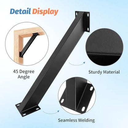 45-Degree Angle Support Bracket, Heavy Duty Corner Connector Brace Bracket Kit for Wooden Structure Pergola, Gazebos , Patios, Cabins, 4 Pack - size: 4 Pack