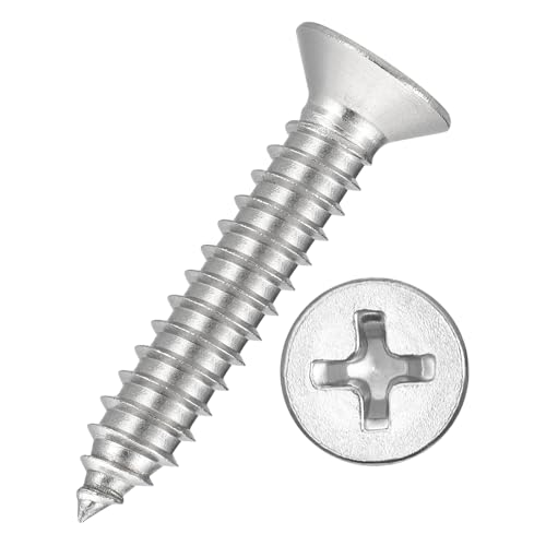 20pcs Phillips Wood Screws #14x1-3/16 304 Stainless Steel Silver - color: Silver, size: #14x1-3/16"
