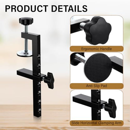 4 Pcs Large Desk C-Clamp Range of 0-5.63 Inch Heavy Duty Steel Adjustable Table Metal G-Clamp Cabinet Installation Furniture Face Frame for Fastening Welding Building Woodwork Metal Work